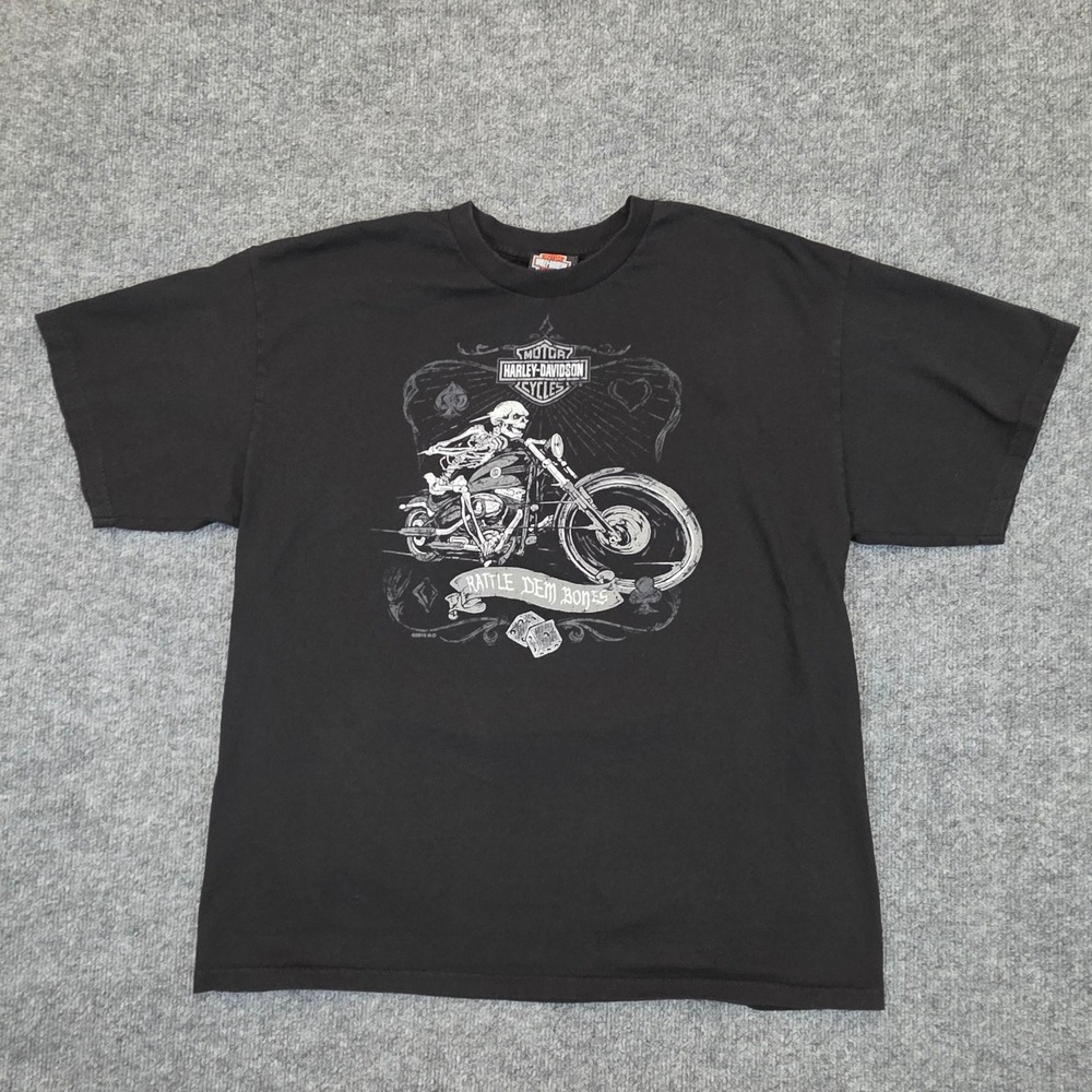 Harley Davidson T Shirt Mens XL Black Cozumel Mexico Rattle Bones 2015 Graphic